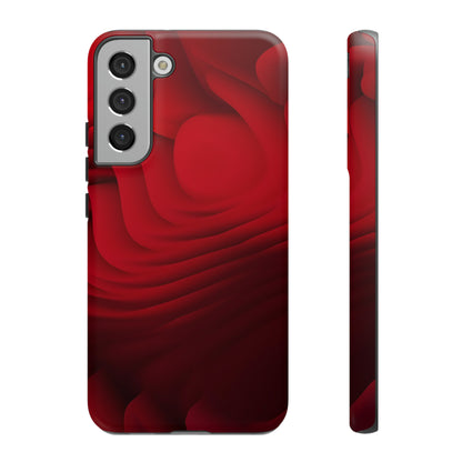 Red Center Waves - Protective Phone Case