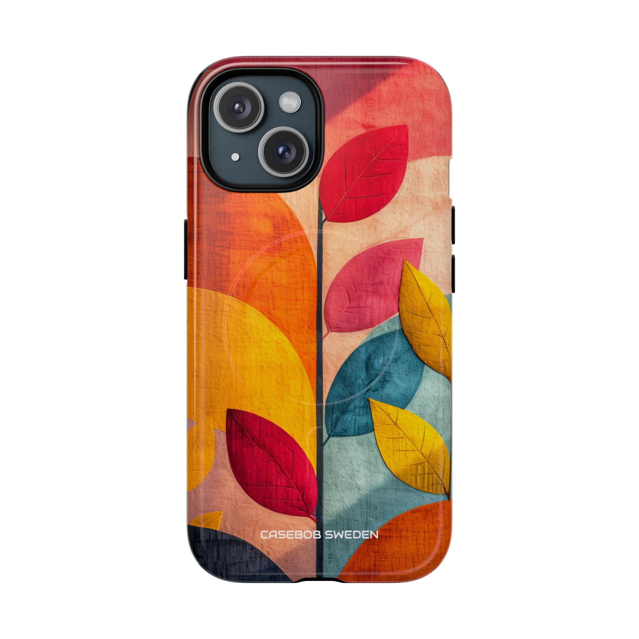 Abstract Orange Blue Design - Tough + MagSafe® iPhone 15 Phone Case