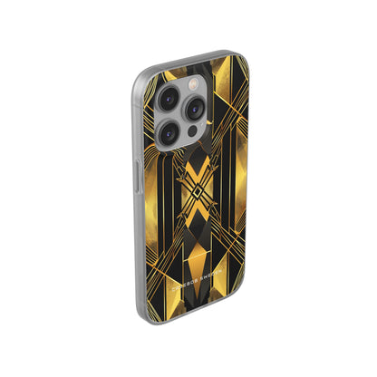 Golden Geometric Elegance iPhone 14 - Flexi Phone Case