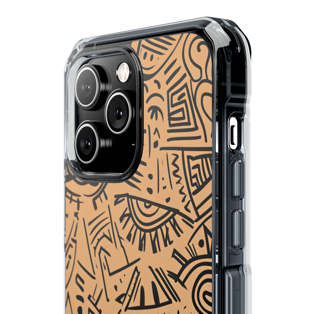 Mystic Tribal Geometry - Phone Case for iPhone (Clear Impact - Magnetic)