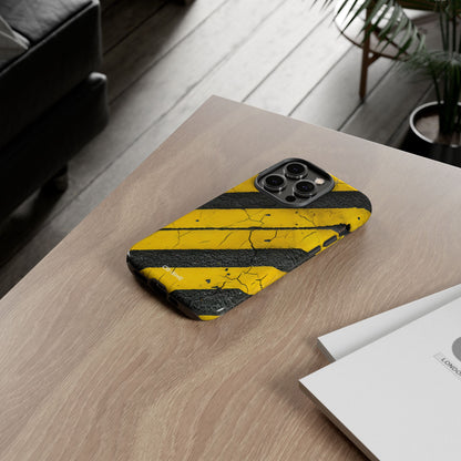 Cracked Hazard Lines - iPhone Case