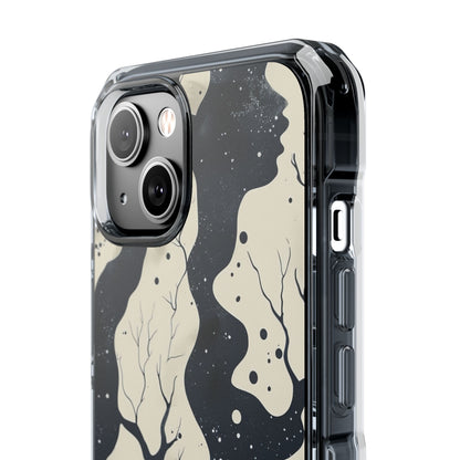 Organic Fluid Silhouettes with Cosmic Depth iPhone 14 - Clear Impact Phone Case