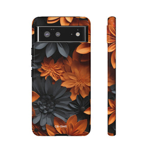 Graphical Orange Florals - Google Pixel Case
