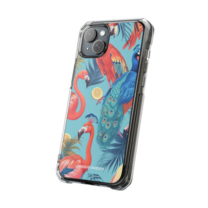 Tropical Flamingo Bliss - Clear Impact iPhone 15 Phone Case