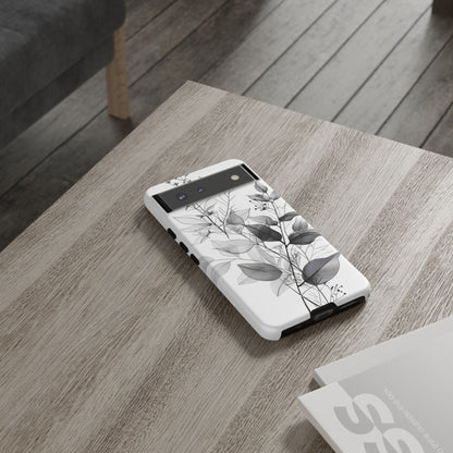 Monochrome Floral Elegance Google Pixel 6 - Tough Phone Case