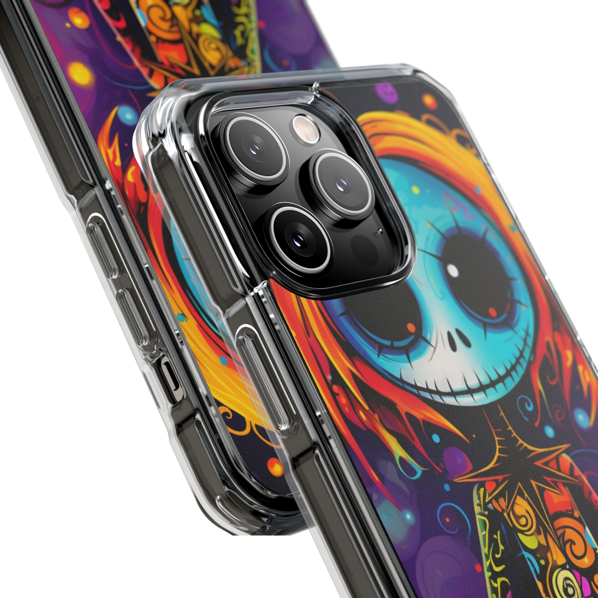 Blue Skull Swirl iPhone 14 Pro Max Case - Impact