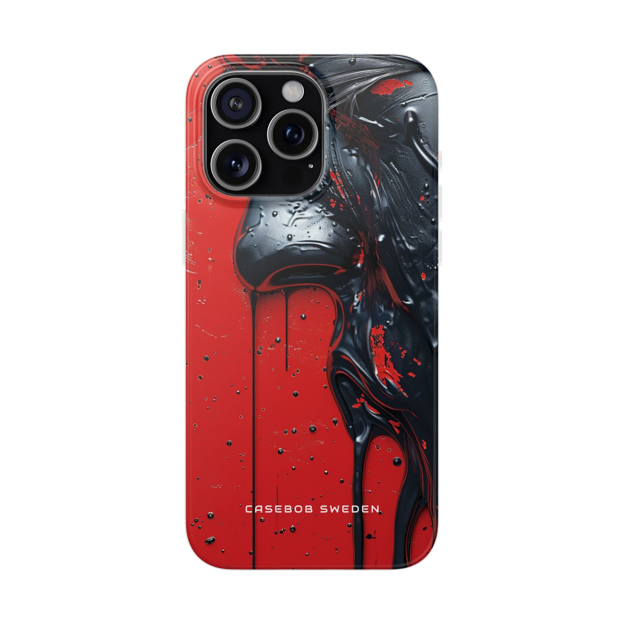 Textured Crimson Bloom iPhone 15 - Flexi Phone Case