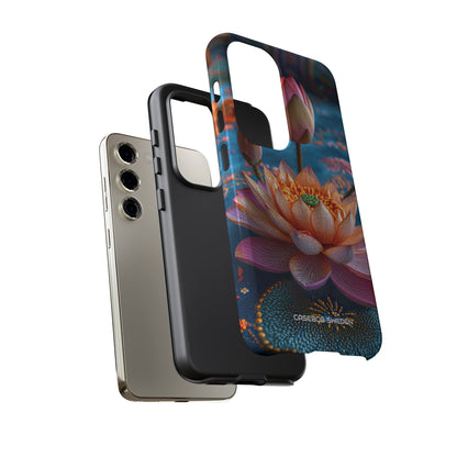 Vibrant Lotus Embroidery - Tough Samsung S23 Phone Case