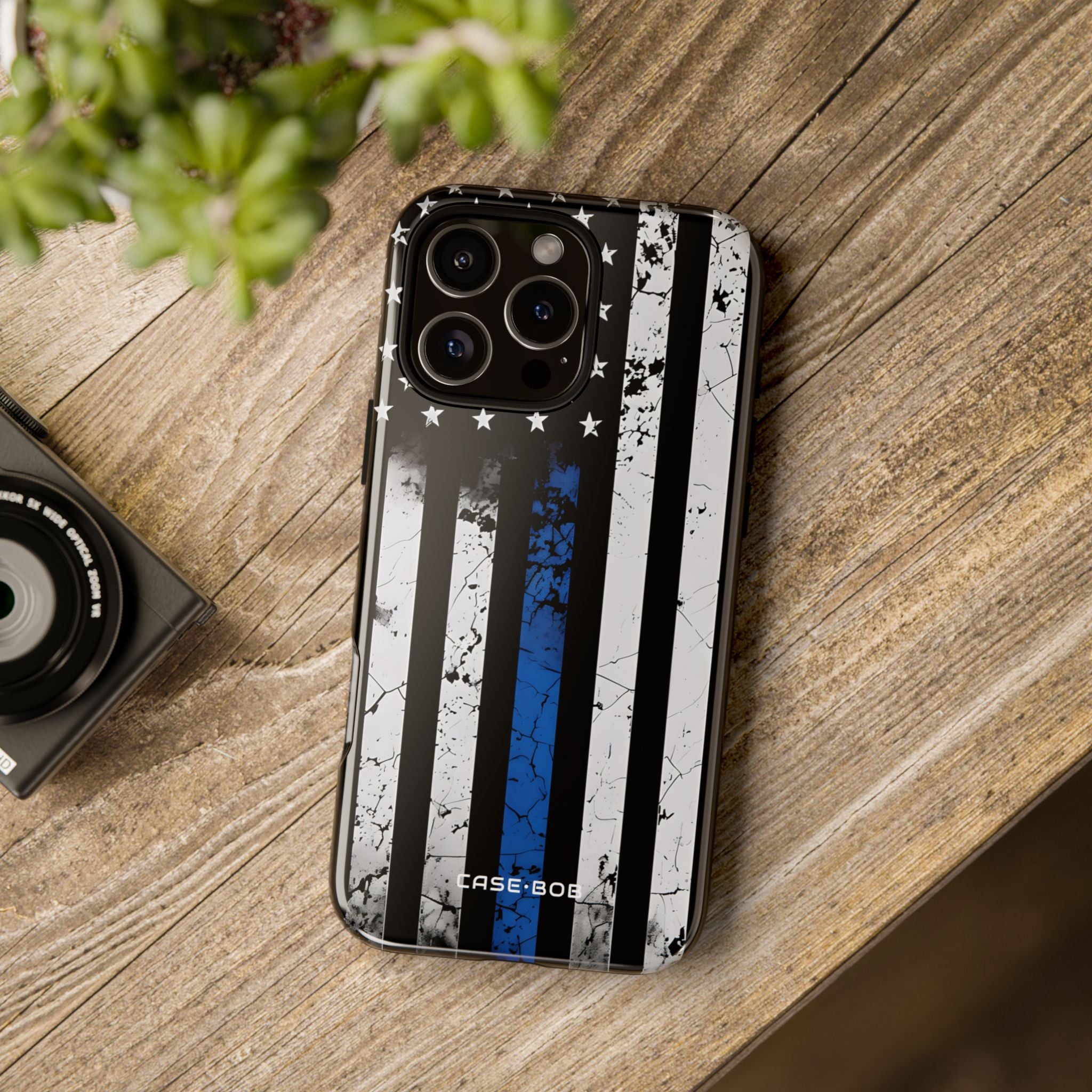 Blue Stripe Flag iPhone 16 Pro Max Case - Tough