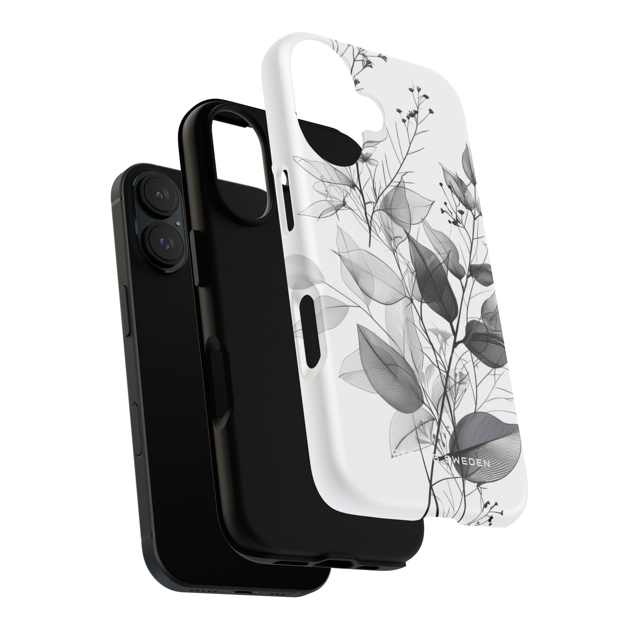 Monochrome Floral Elegance iPhone 16 | Tough+ Phone Case