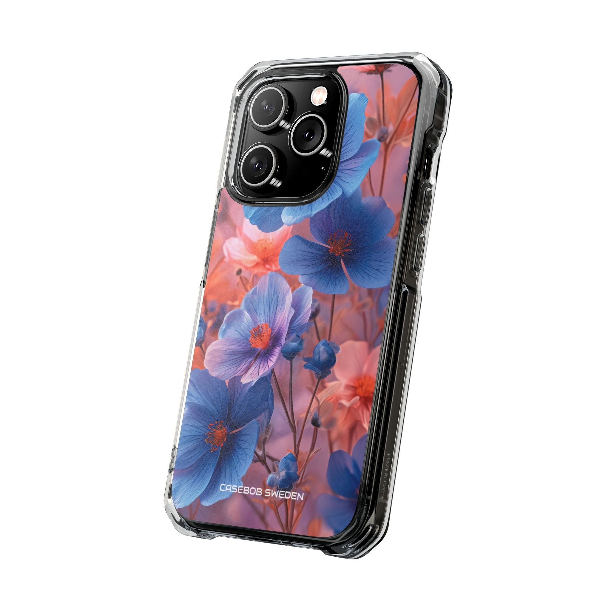 Blue Peach Blossoms - Clear Impact iPhone 14 Phone Case