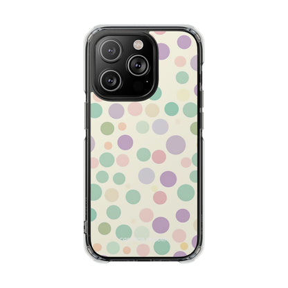 Playful Pastel Polka Dots - Clear Impact iPhone 14 Phone Case