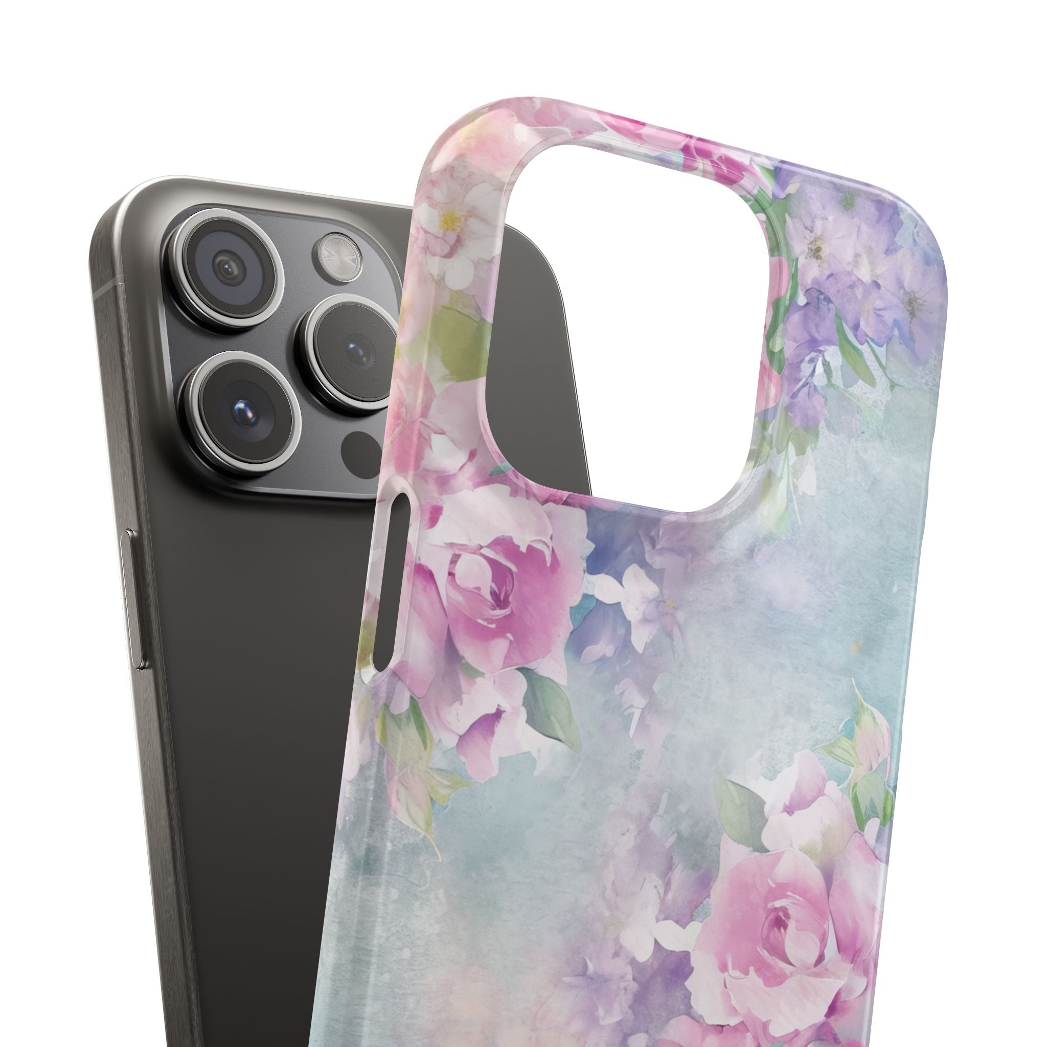 Dreamy Floral Watercolor - Slim iPhone 15 Phone Case