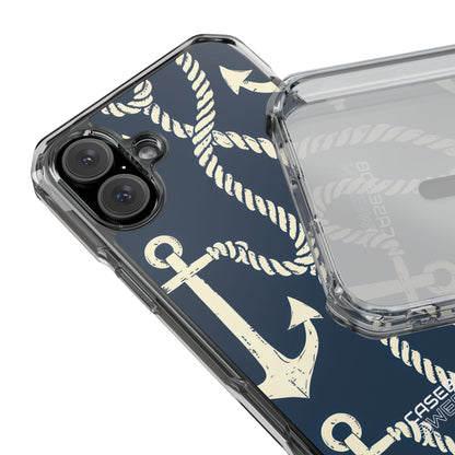 Nautical Anchors Rope iPhone 16 - Impact Clear+