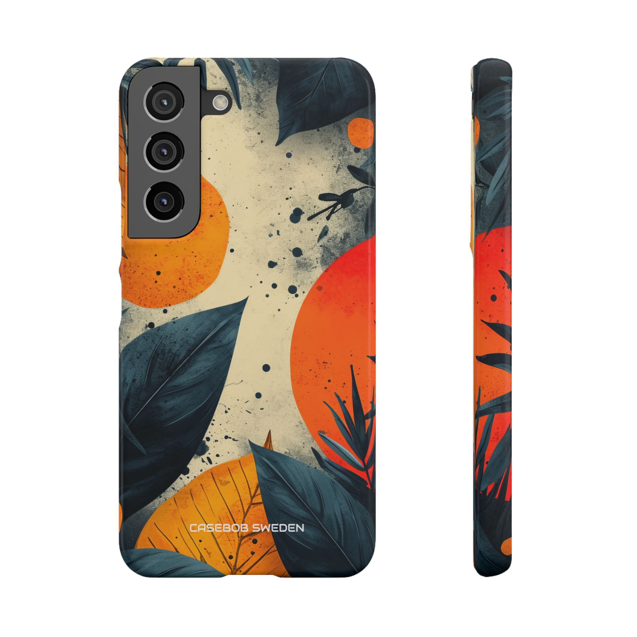 Tropical Blue Leaves - Slim Samsung S22 Phone Case