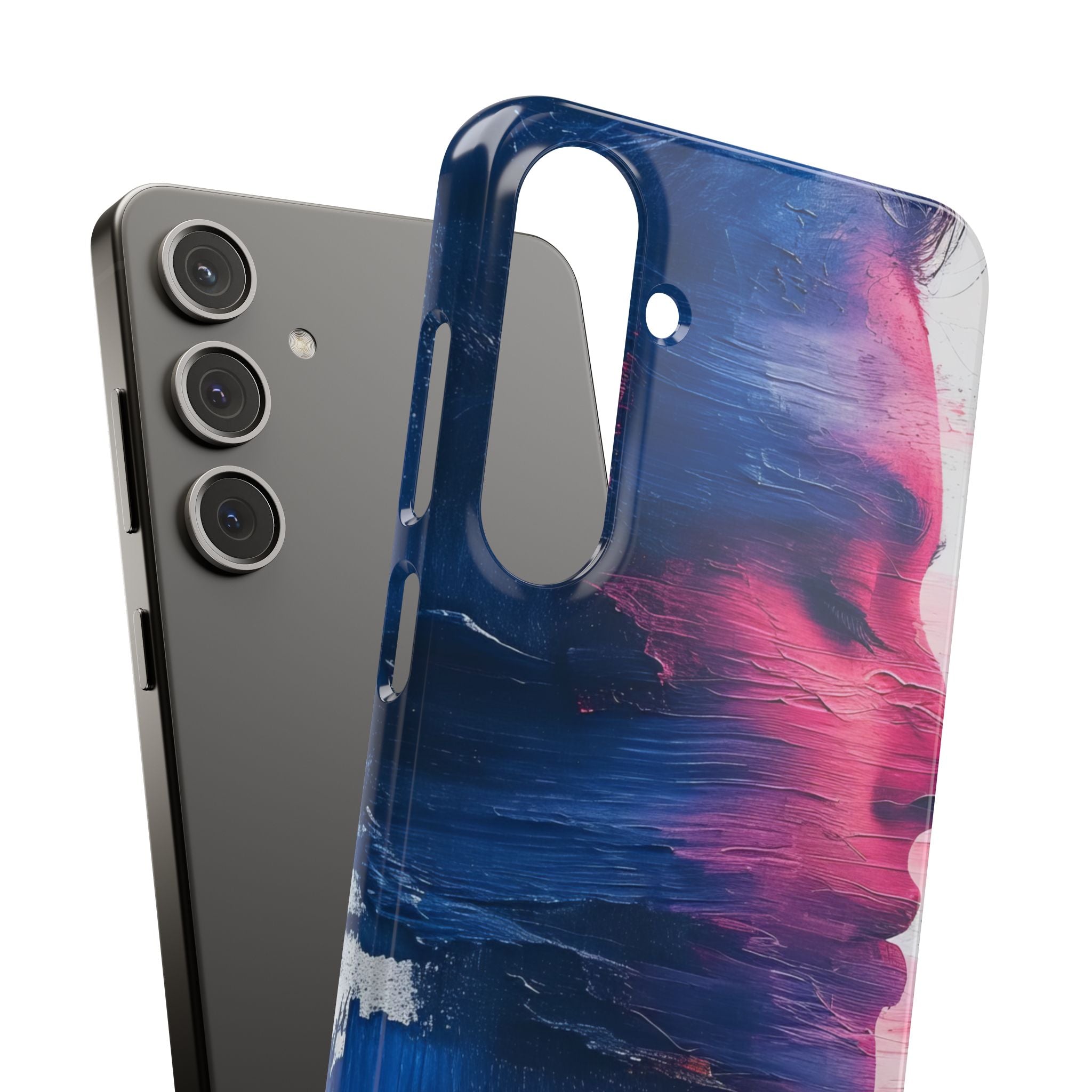 Blue Magenta Portrait - Slim Samsung S24 Phone Case