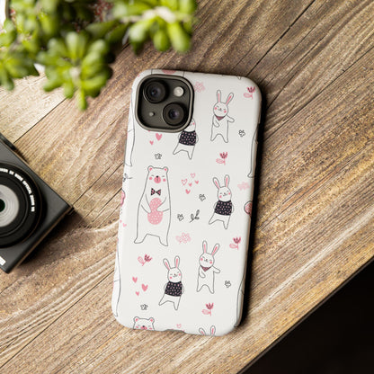 Bears Dance Playfully - iPhone Case