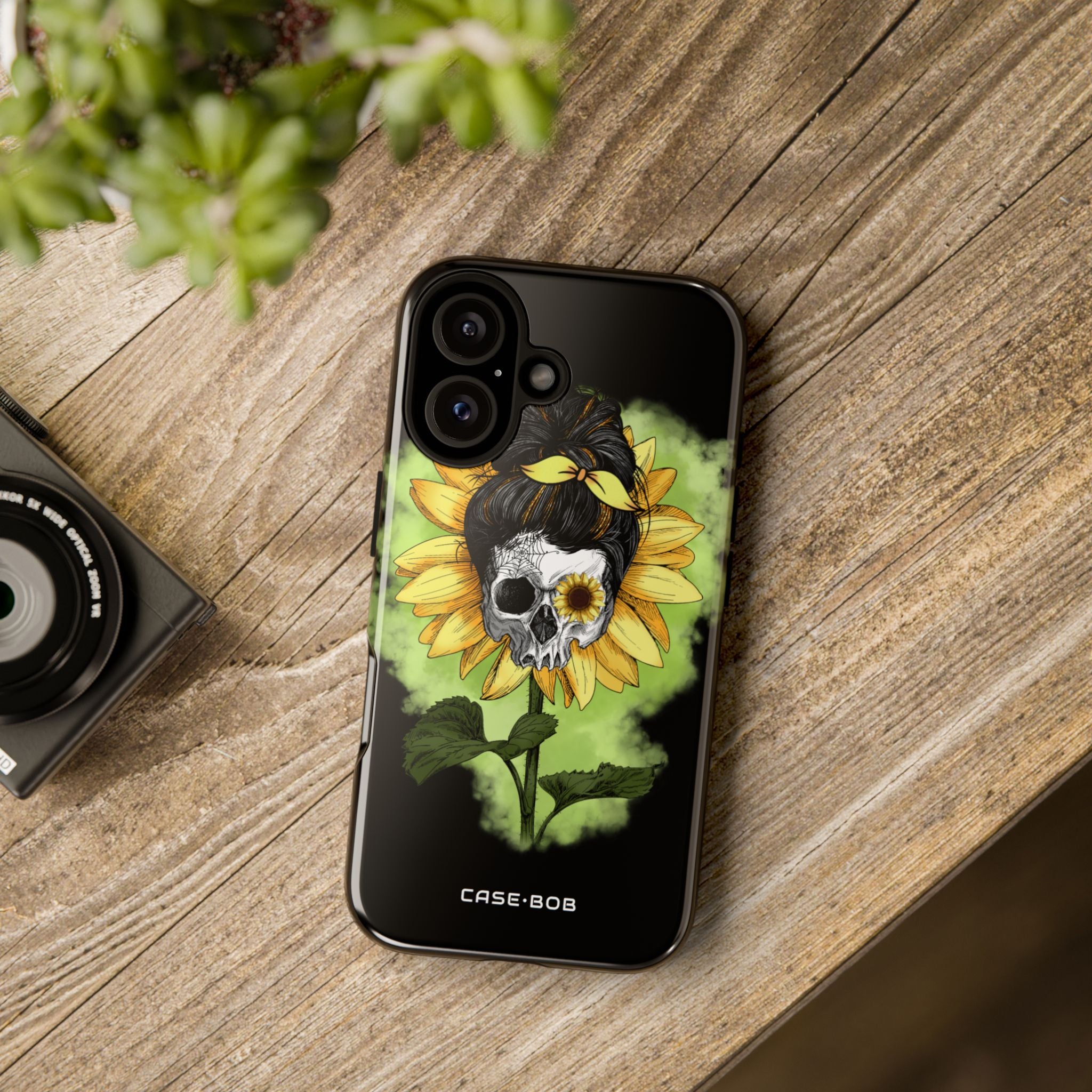 Sunflower Skull iPhone 16 Case - Tough