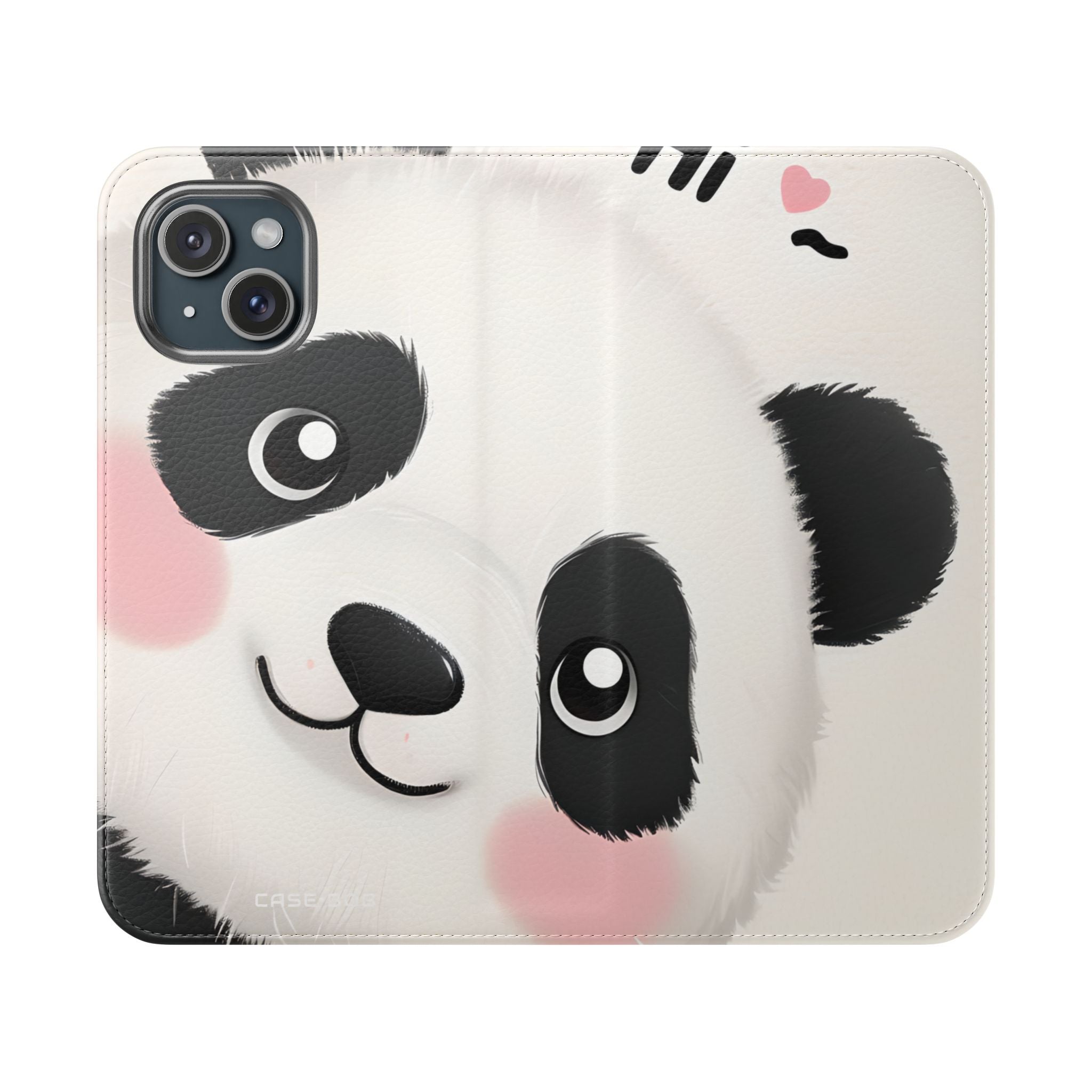 Kurkistava Panda Posliini - iPhone 15 -lompakkokotelo