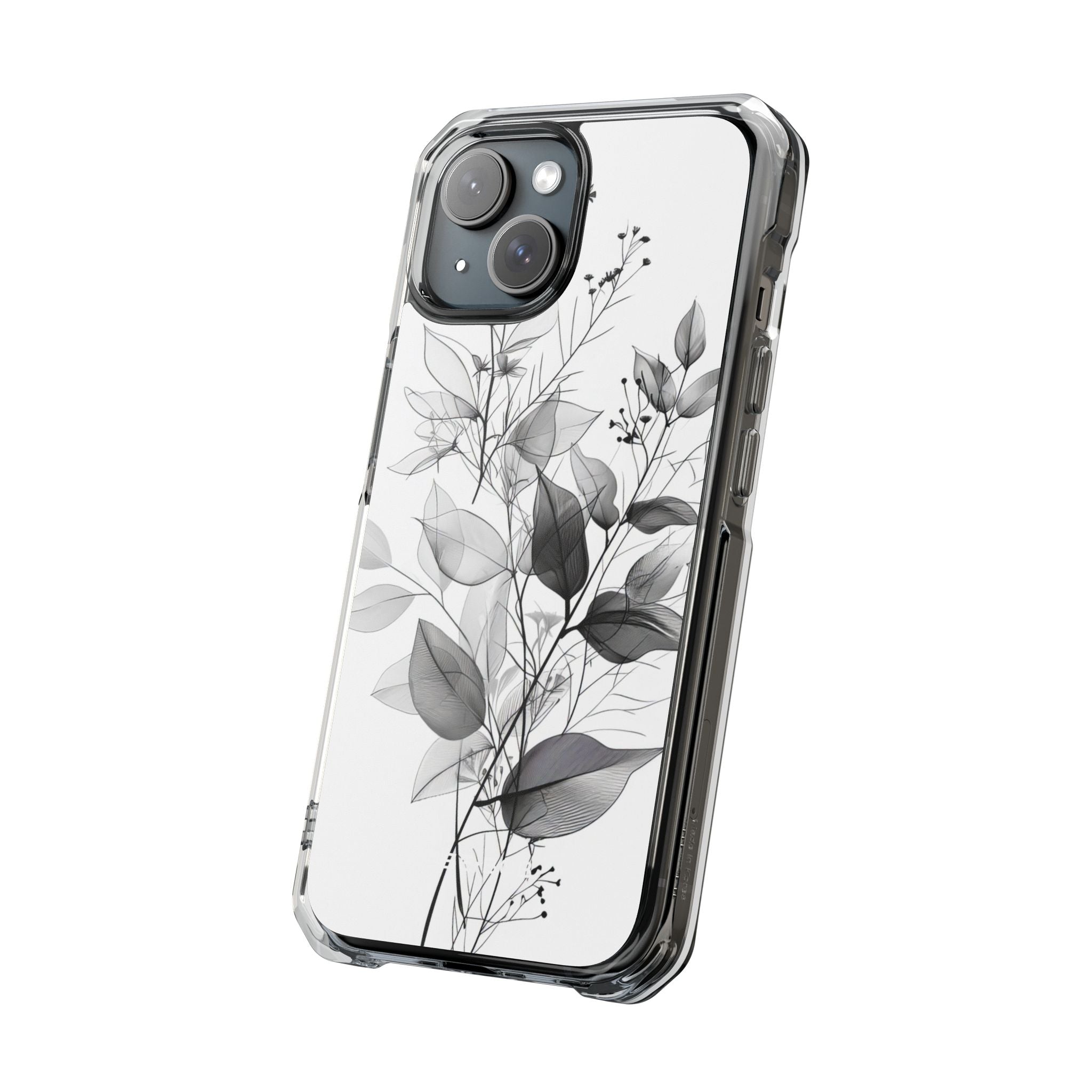Gray Leaf Veil iPhone 15 Case - Impact