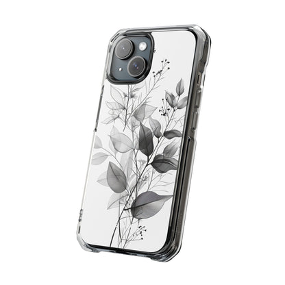 Gray Leaf Veil iPhone 15 Case - Impact