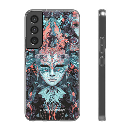 Mystic Teal Coral Mask - Flexi Samsung S22 Phone Case