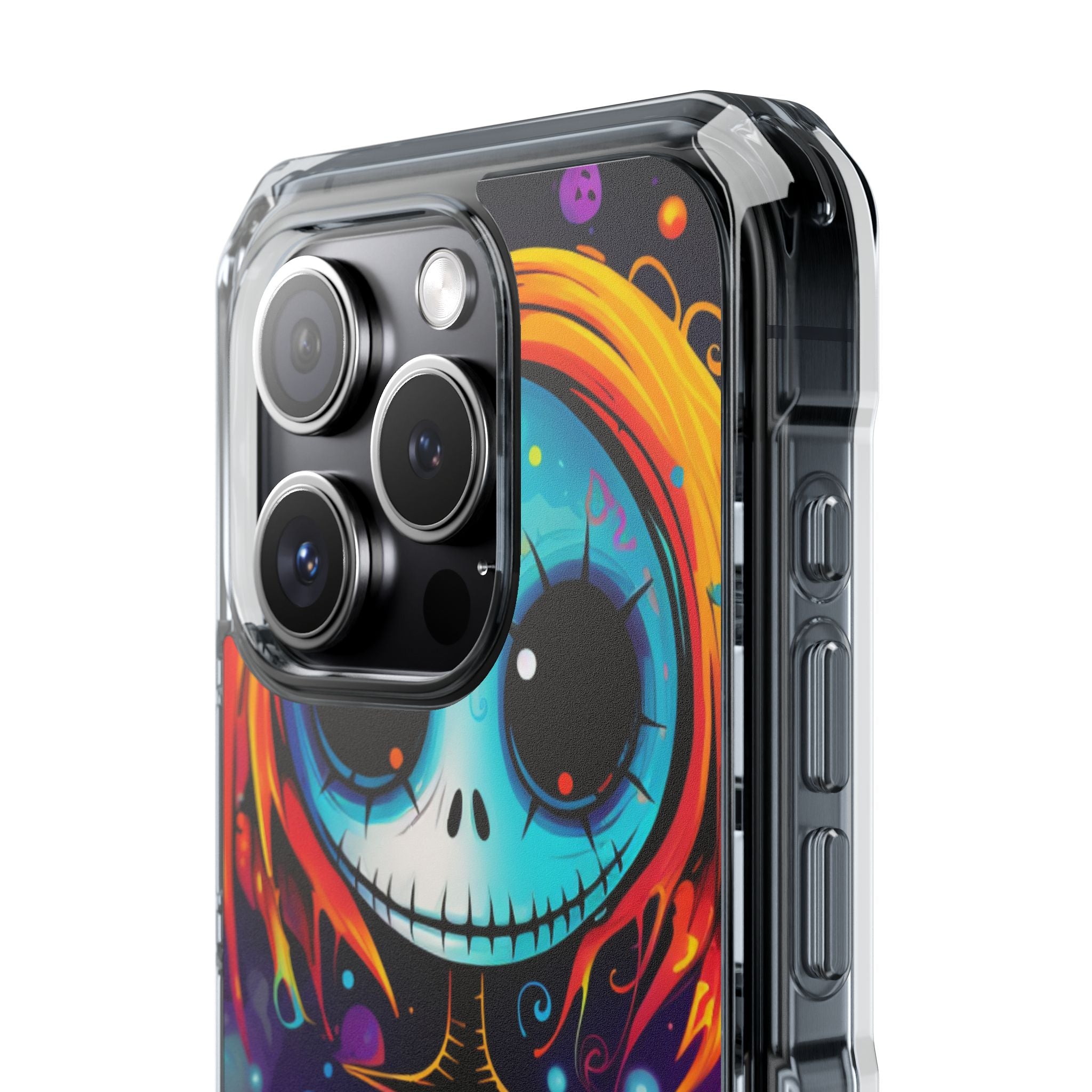 Blue Skull Swirl iPhone 15 Pro Case - Impact