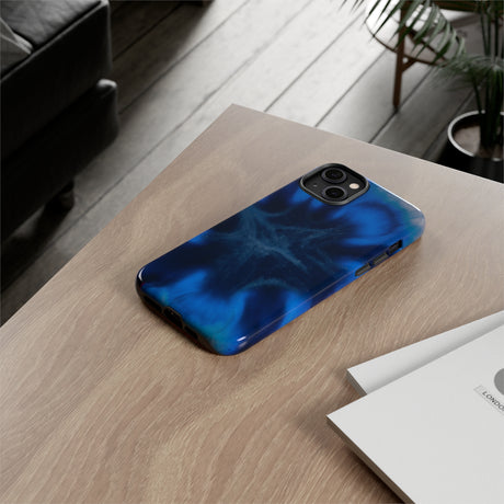 Blue Star Marble Ink Art iPhone Case (Protective) Phone Case