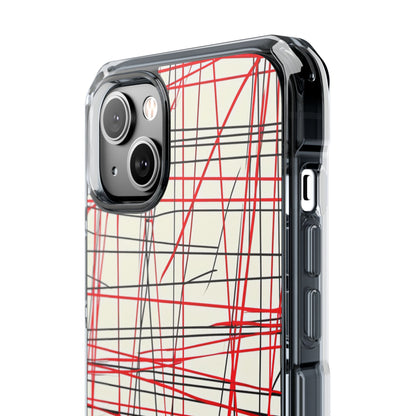 Crimson Wire Tangle iPhone 14 - Impact Clear+