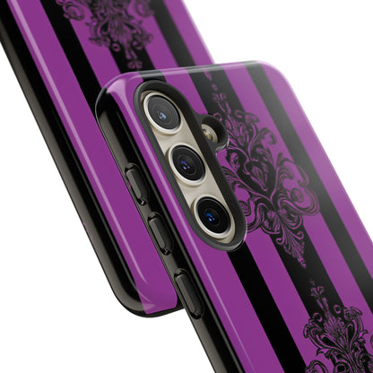 Gothic Elegance with Vertical Stripes and Ornamental Motifs Samsung S24 - Tough Phone Case