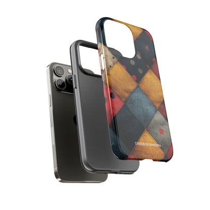 Blue Red Patchwork - Tough iPhone 14 Phone Case