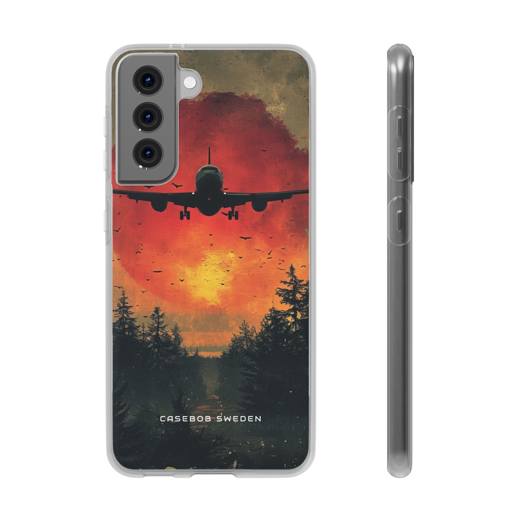 Vintage Sunset Airplane Silhouette Samsung S21 - Flexi Phone Case