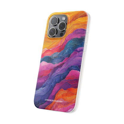 Vibrant Abstract Waves - Flexi iPhone 15 Phone Case