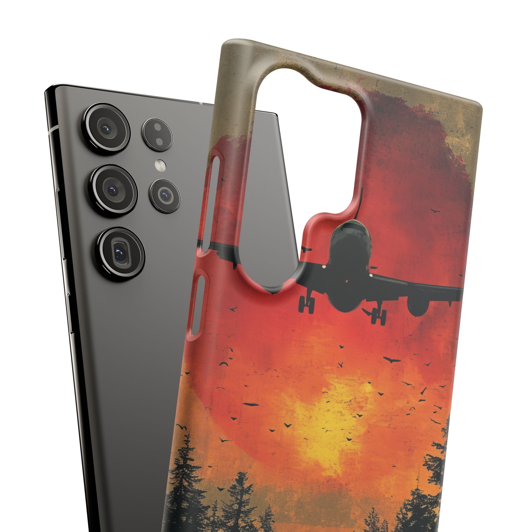 Vintage Sunset Airplane Silhouette Samsung S23 - Slim Phone Case