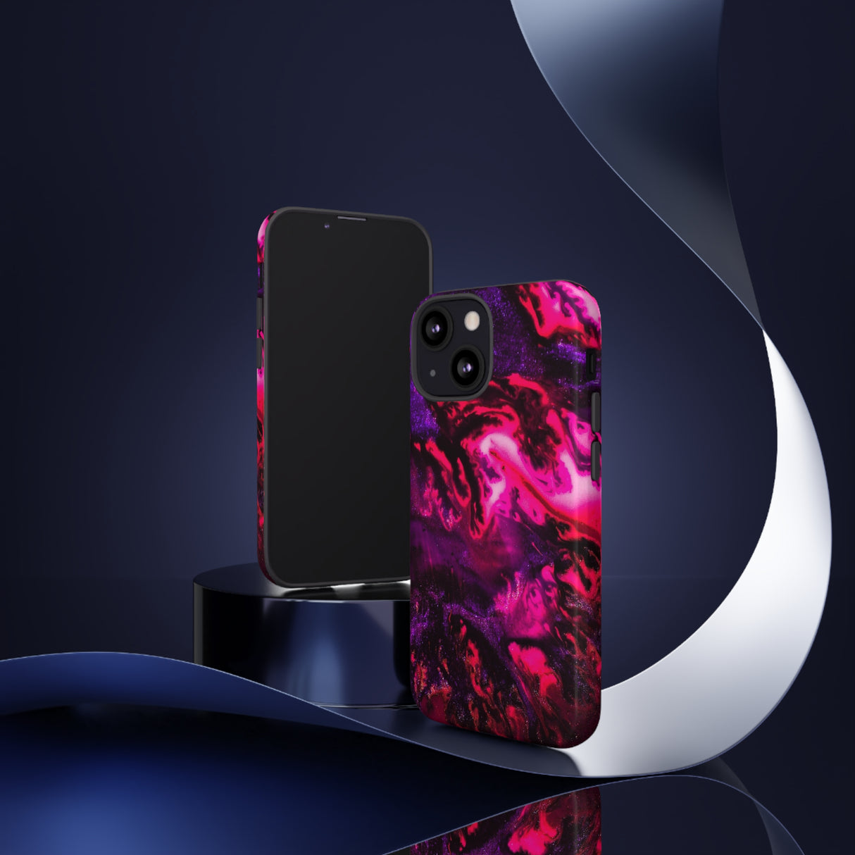 Deep Pink Galaxy Ink Art iPhone Case (Protective) Phone Case