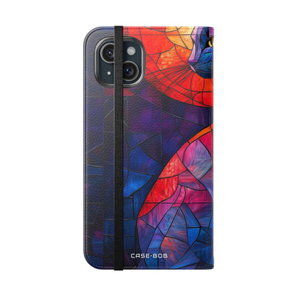 Stained Glass Cat - iPhone 15 Plus Case - Wallet