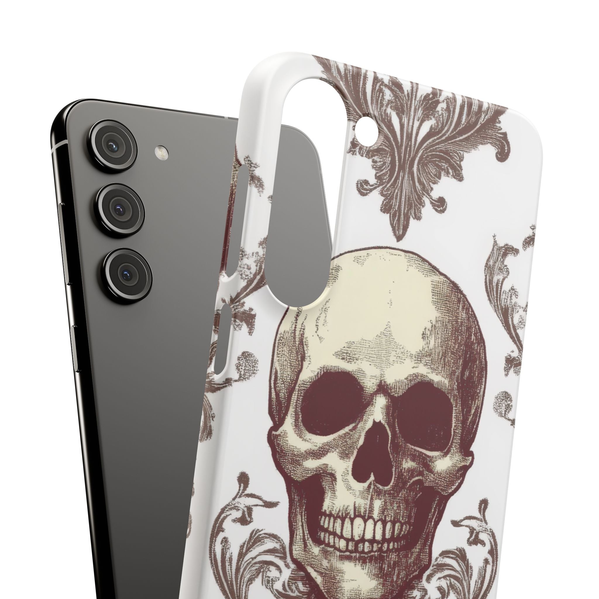 Gothic Skulls and Ornate Foliage Samsung S23 - Slim Phone Case