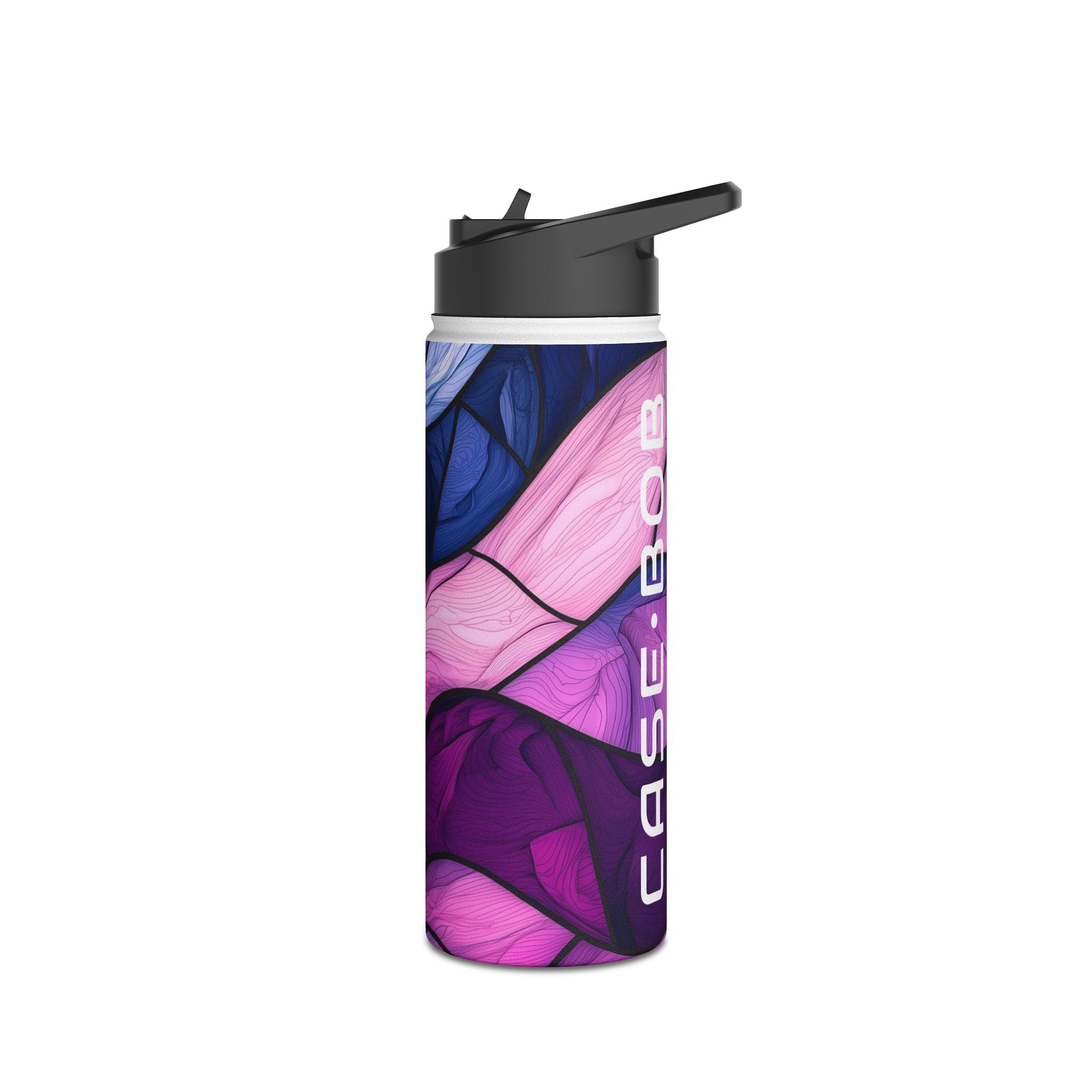 Purple Wavewood - RVS Waterfles