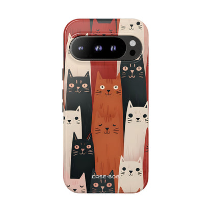Elongated Cats Black Google Pixel 9 Pro Case - Tough