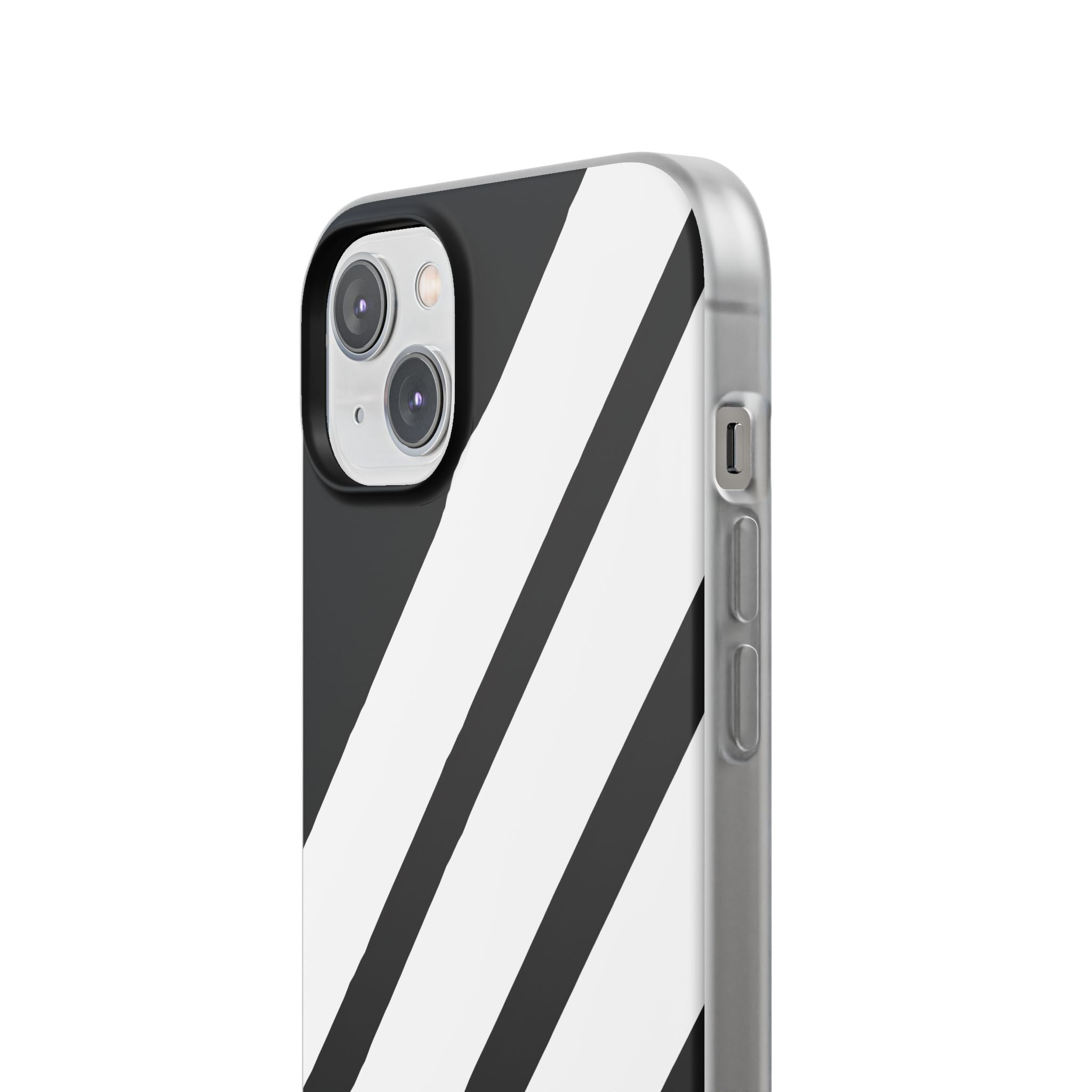 Diagonal Bands Noir iPhone 14 Plus Case - Soft