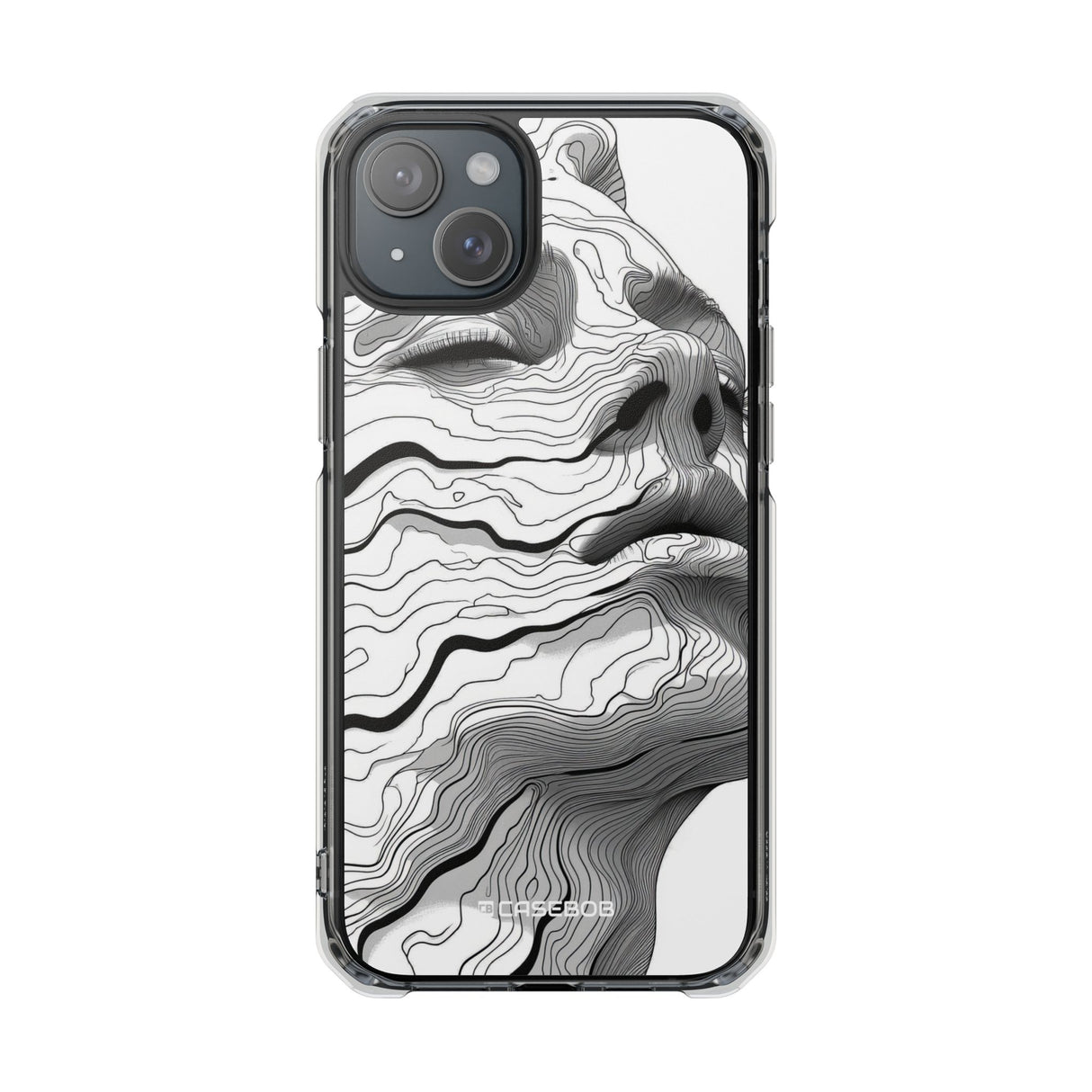 Topographic Serenity - Phone Case for iPhone (Clear Impact - Magnetic)