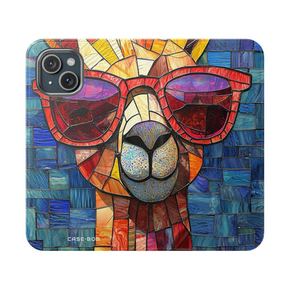 Sunglass Llama Mosaic - iPhone 15 Case - Wallet