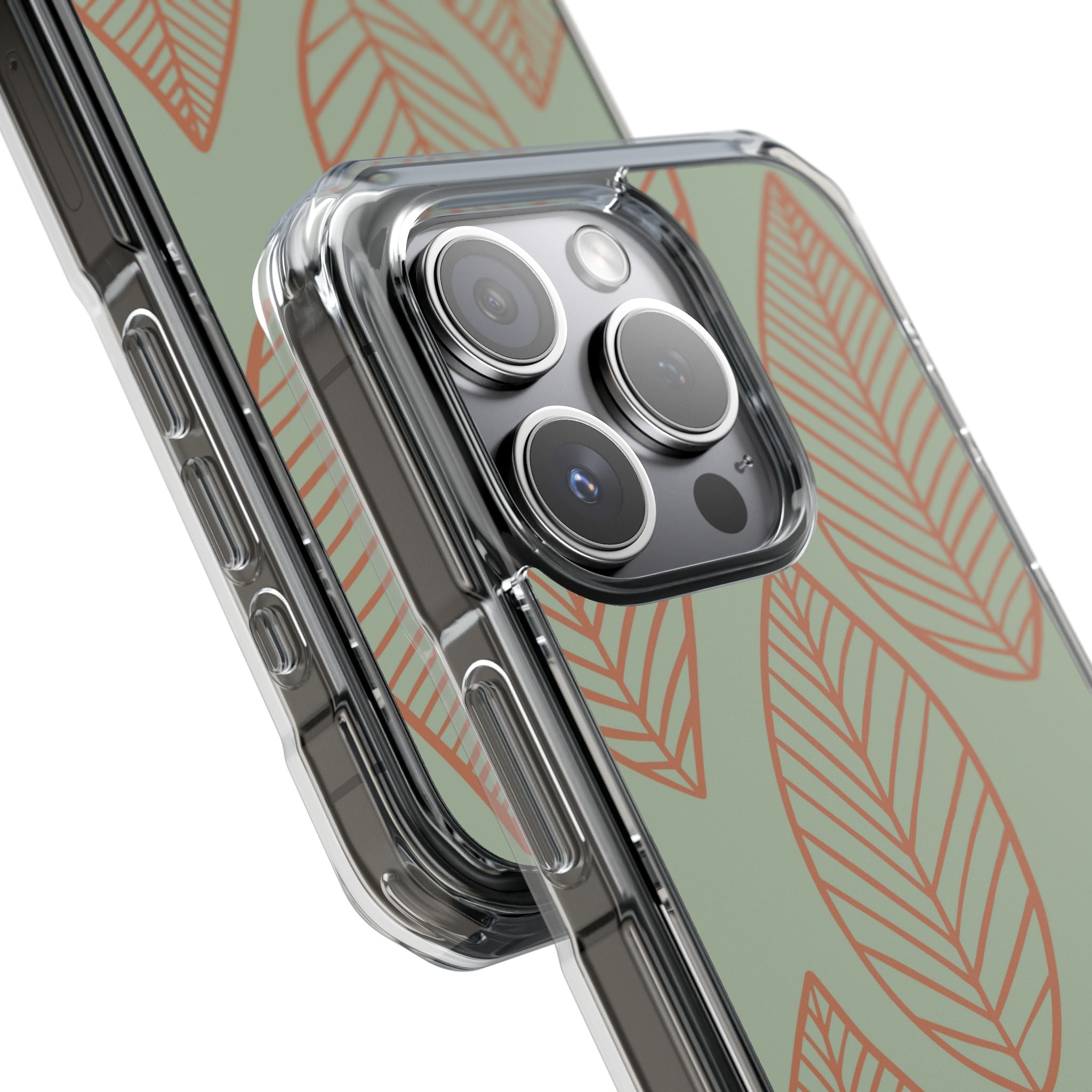 Mint and Orange Leaves iPhone Case - Impact