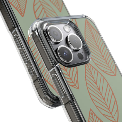 Mint and Orange Leaves iPhone Case - Impact