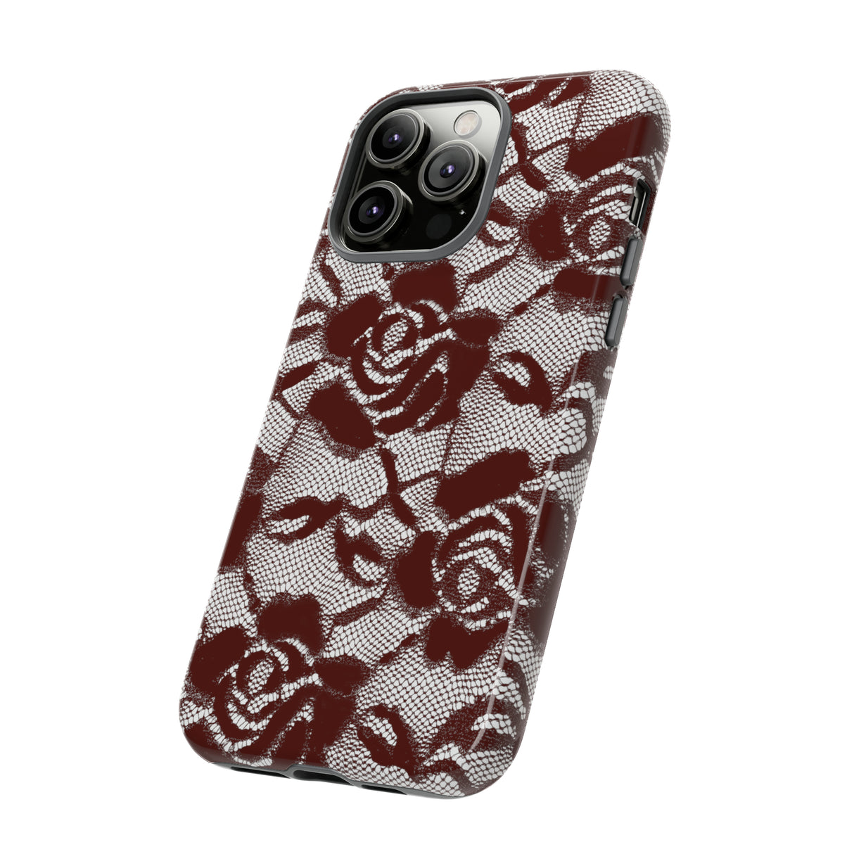 Red Lace Gothic Flower - Protective Phone Case