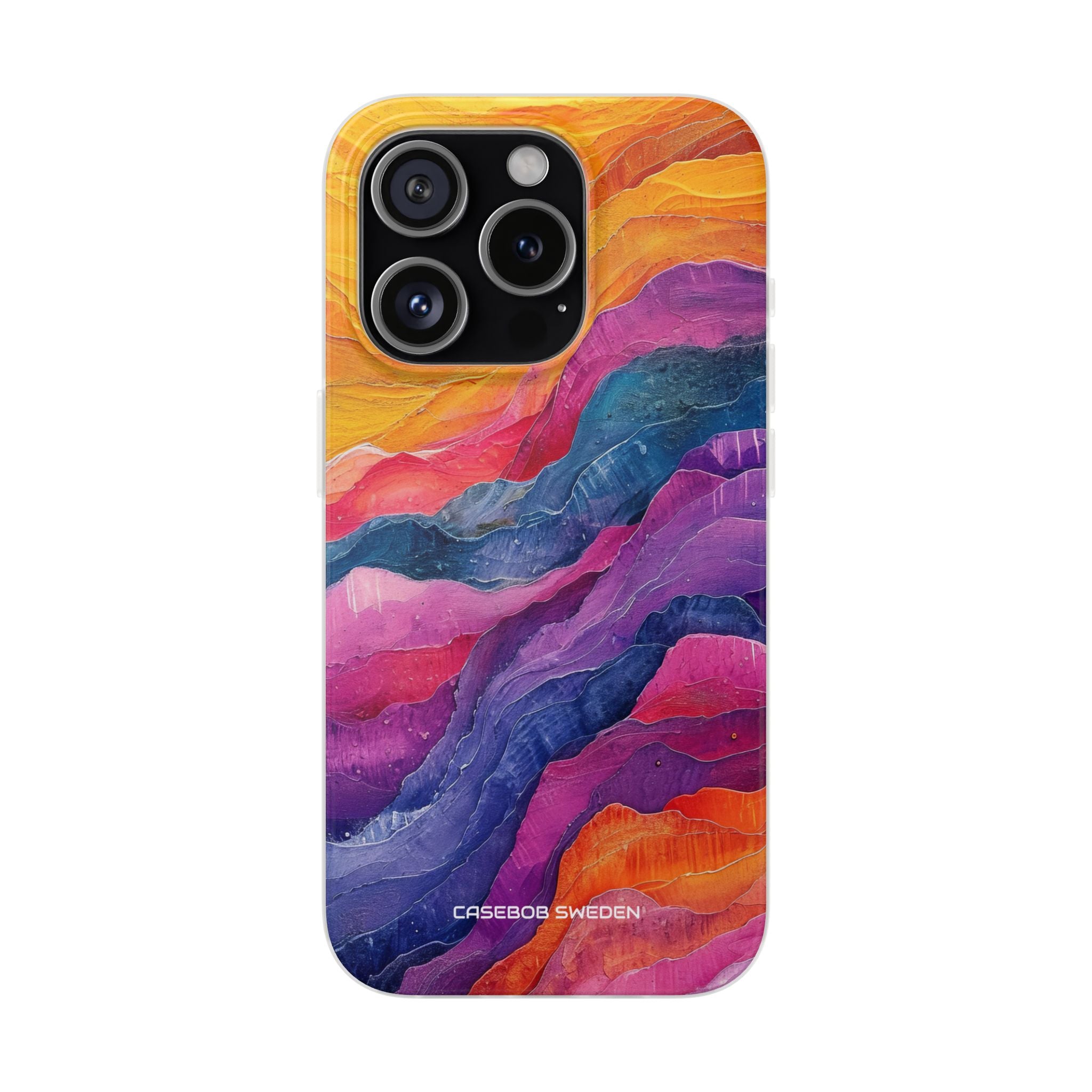 Vibrant Abstract Waves - Flexi iPhone 15 Phone Case