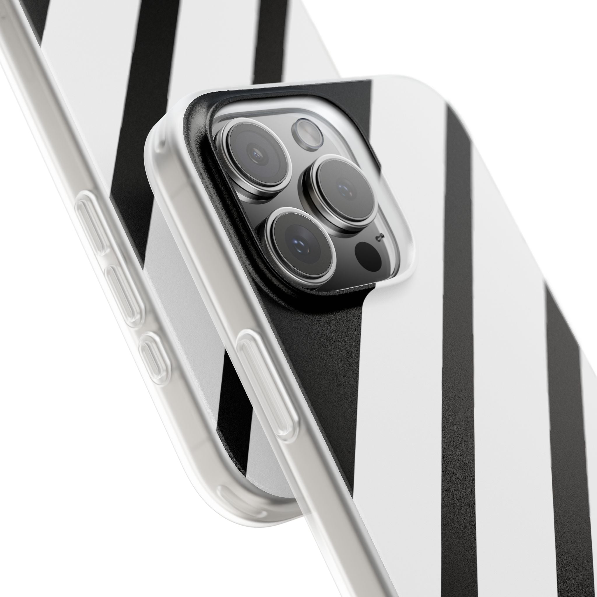 Diagonal Bands Noir iPhone 16 Pro Max Case - Soft