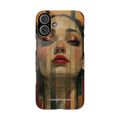 Bold Art Deco Portrait - Slim iPhone 16 Phone Case