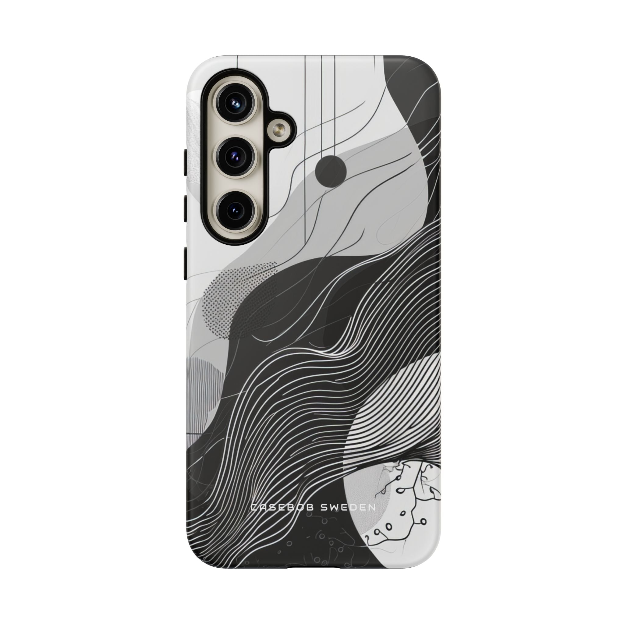 Fluid Rhythms: Monochrome Line Flow Samsung S24 - Tough Phone Case