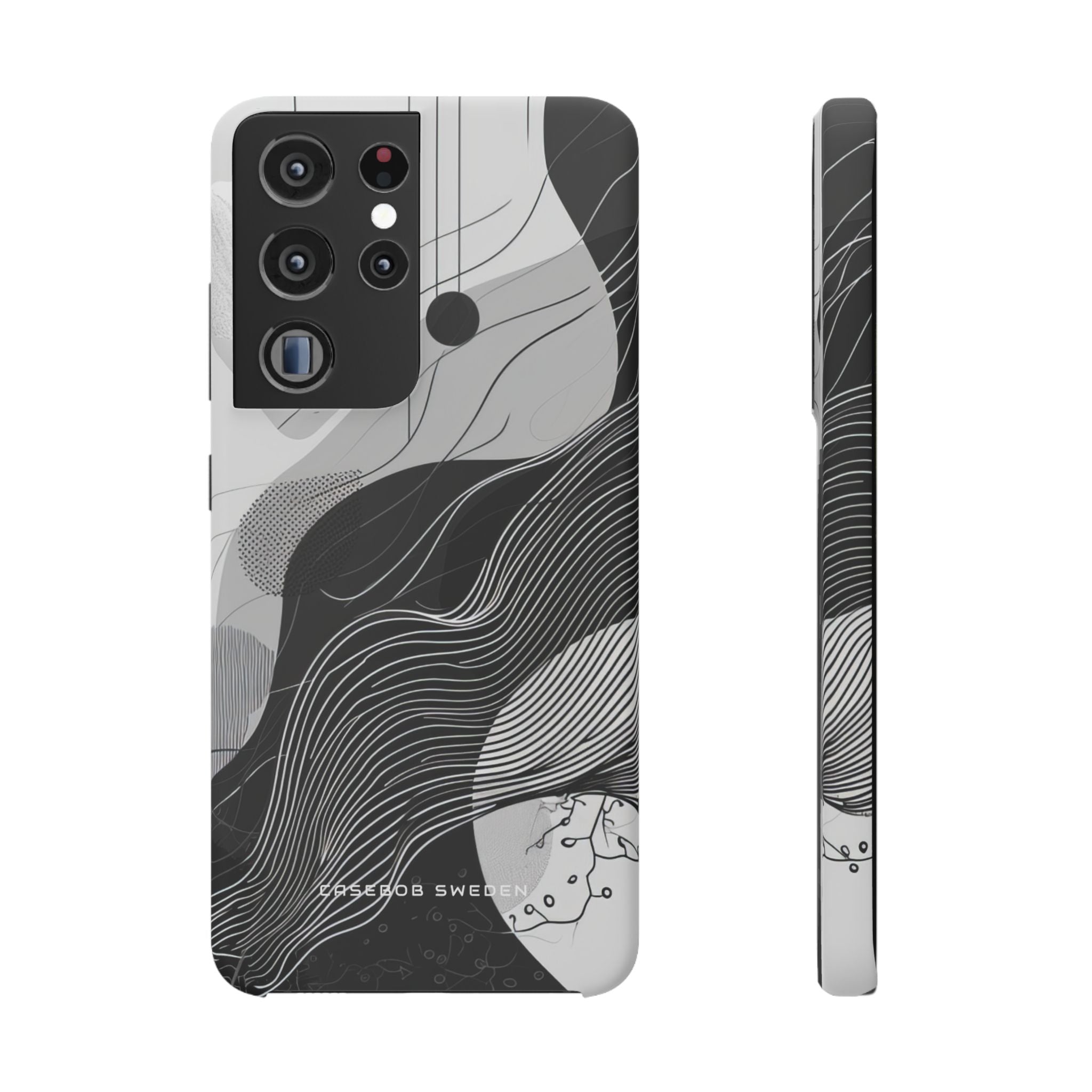 Fluid Rhythms: Monochrome Line Flow Samsung S21 - Slim Phone Case